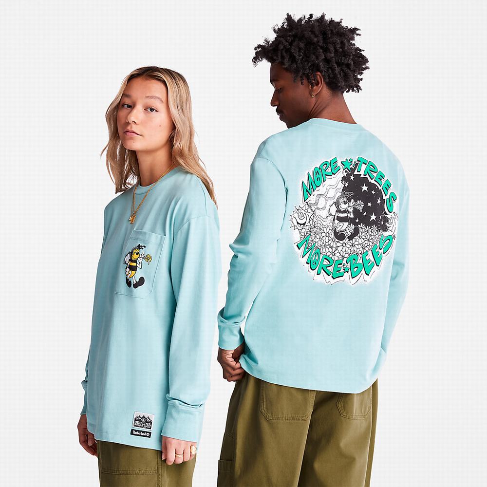 Pánské Tričko Timberland Bee Line x Timberland® Back-graphic Long-sleeved T-Shirt Blankyt | TI41723-064