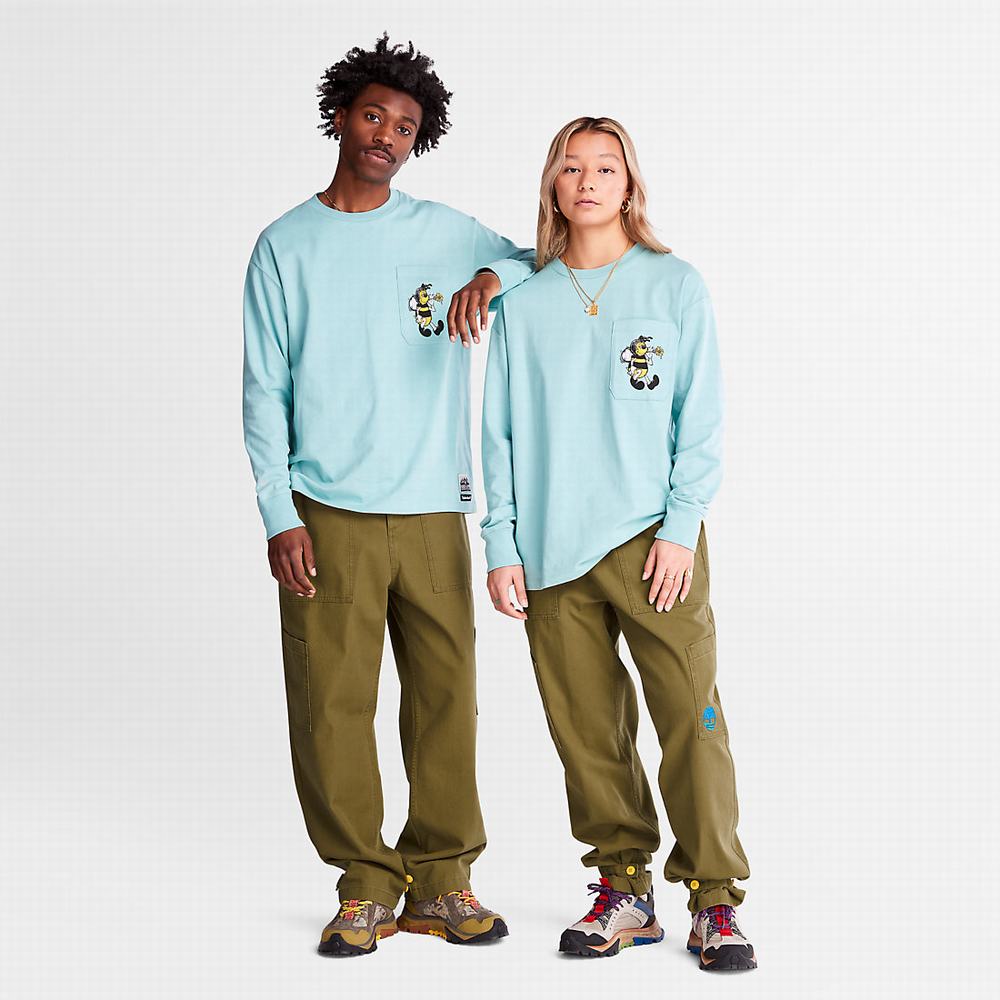 Pánské Tričko Timberland Bee Line x Timberland® Back-graphic Long-sleeved T-Shirt Blankyt | TI41723-064