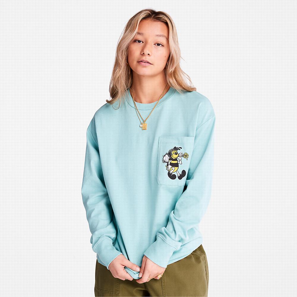 Pánské Tričko Timberland Bee Line x Timberland® Back-graphic Long-sleeved T-Shirt Blankyt | TI41723-064