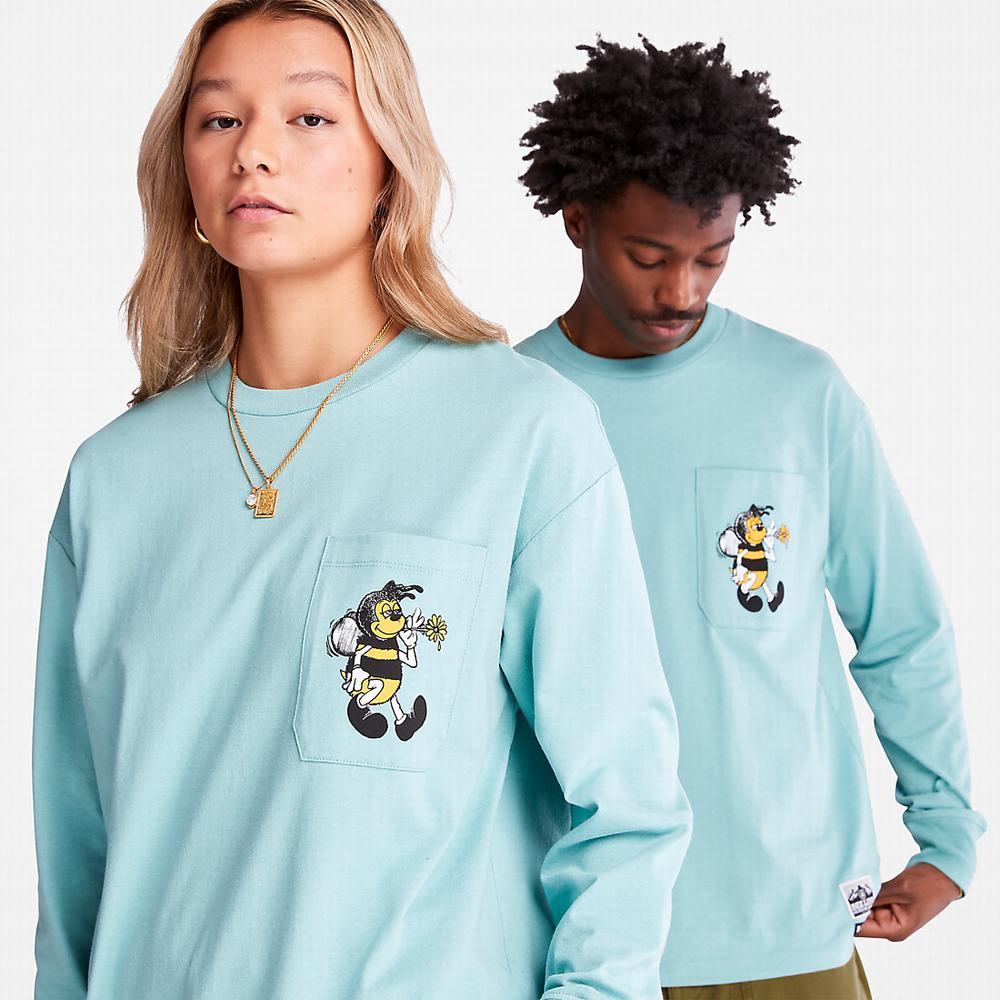 Pánské Tričko Timberland Bee Line x Timberland® Back-graphic Long-sleeved T-Shirt Blankyt | TI41723-064