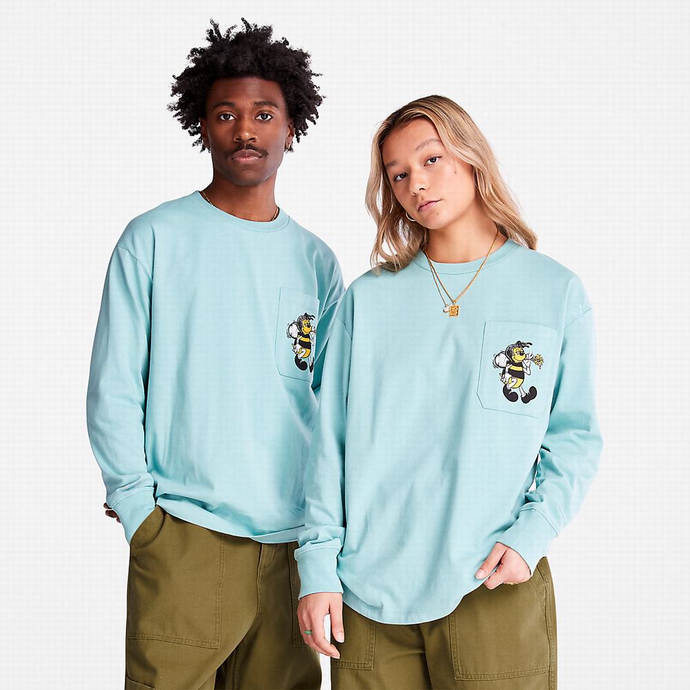 Pánské Tričko Timberland Bee Line x Timberland® Back-graphic Long-sleeved T-Shirt Blankyt | TI41723-064