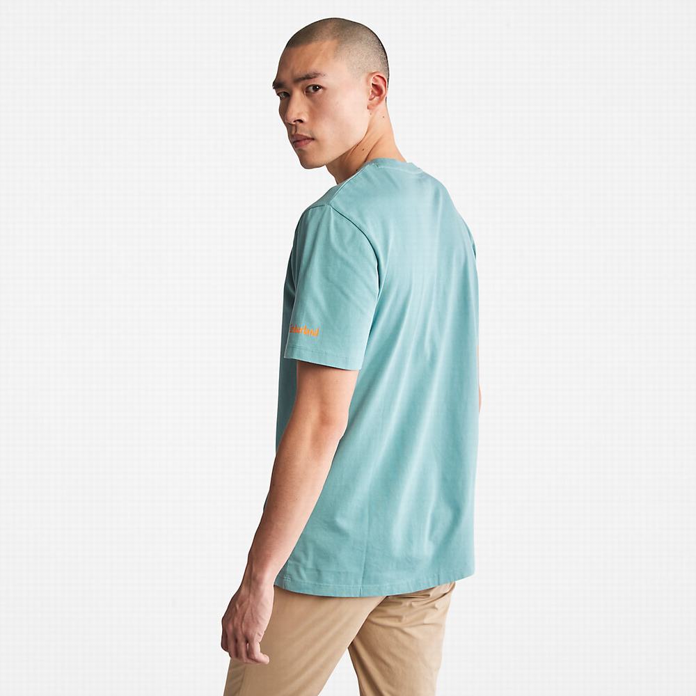 Pánské Tričko Timberland Boot-Logo T-Shirt Tyrkysové | TI04821-571