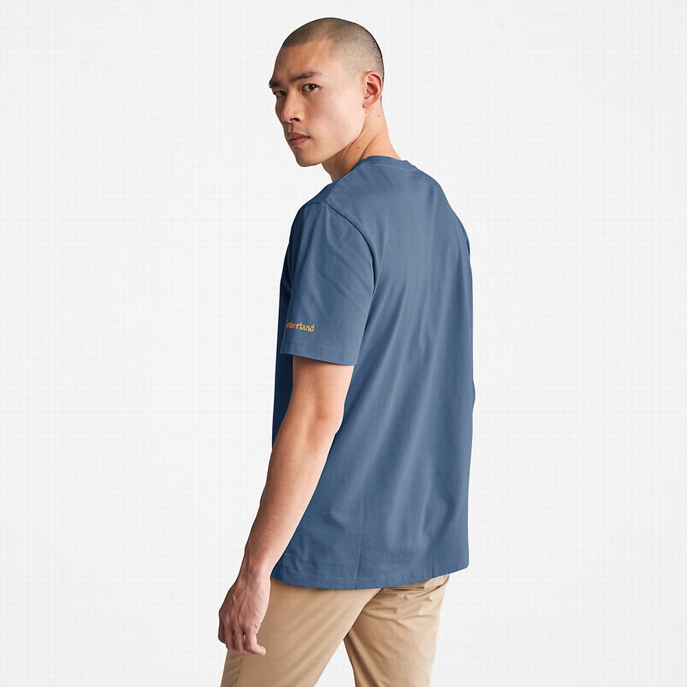 Pánské Tričko Timberland Boot-Logo T-Shirt Tmavě Blankyt | TI07452-869