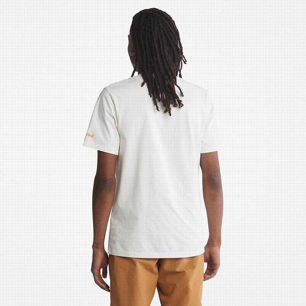 Pánské Tričko Timberland Boot-Logo T-Shirt Bílé | TI28703-804