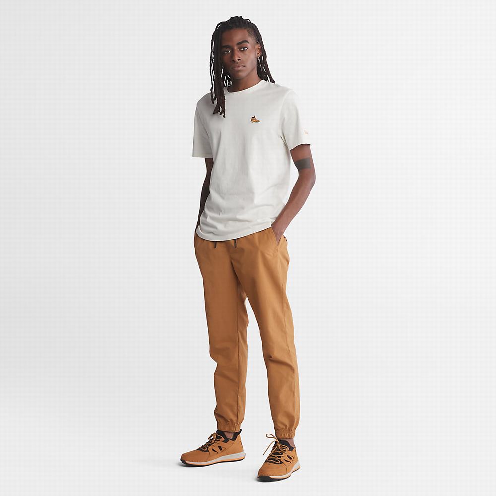 Pánské Tričko Timberland Boot-Logo T-Shirt Bílé | TI28703-804