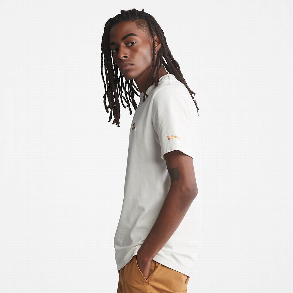 Pánské Tričko Timberland Boot-Logo T-Shirt Bílé | TI28703-804