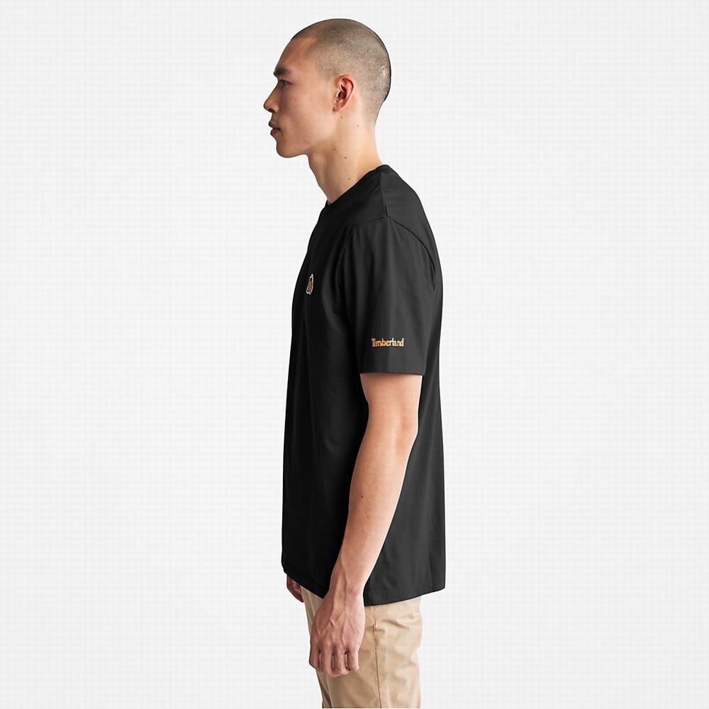Pánské Tričko Timberland Boot Logo T-Shirt Černé | TI71683-925