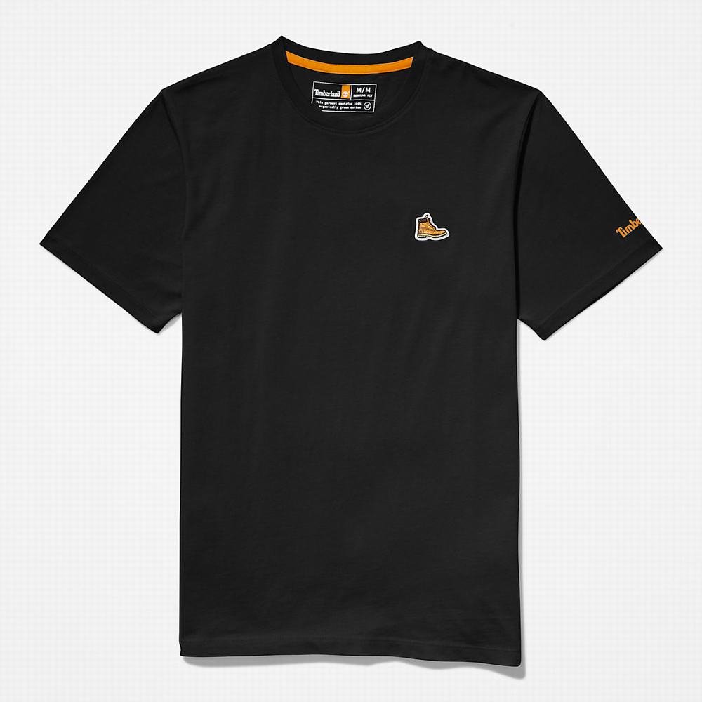 Pánské Tričko Timberland Boot Logo T-Shirt Černé | TI71683-925