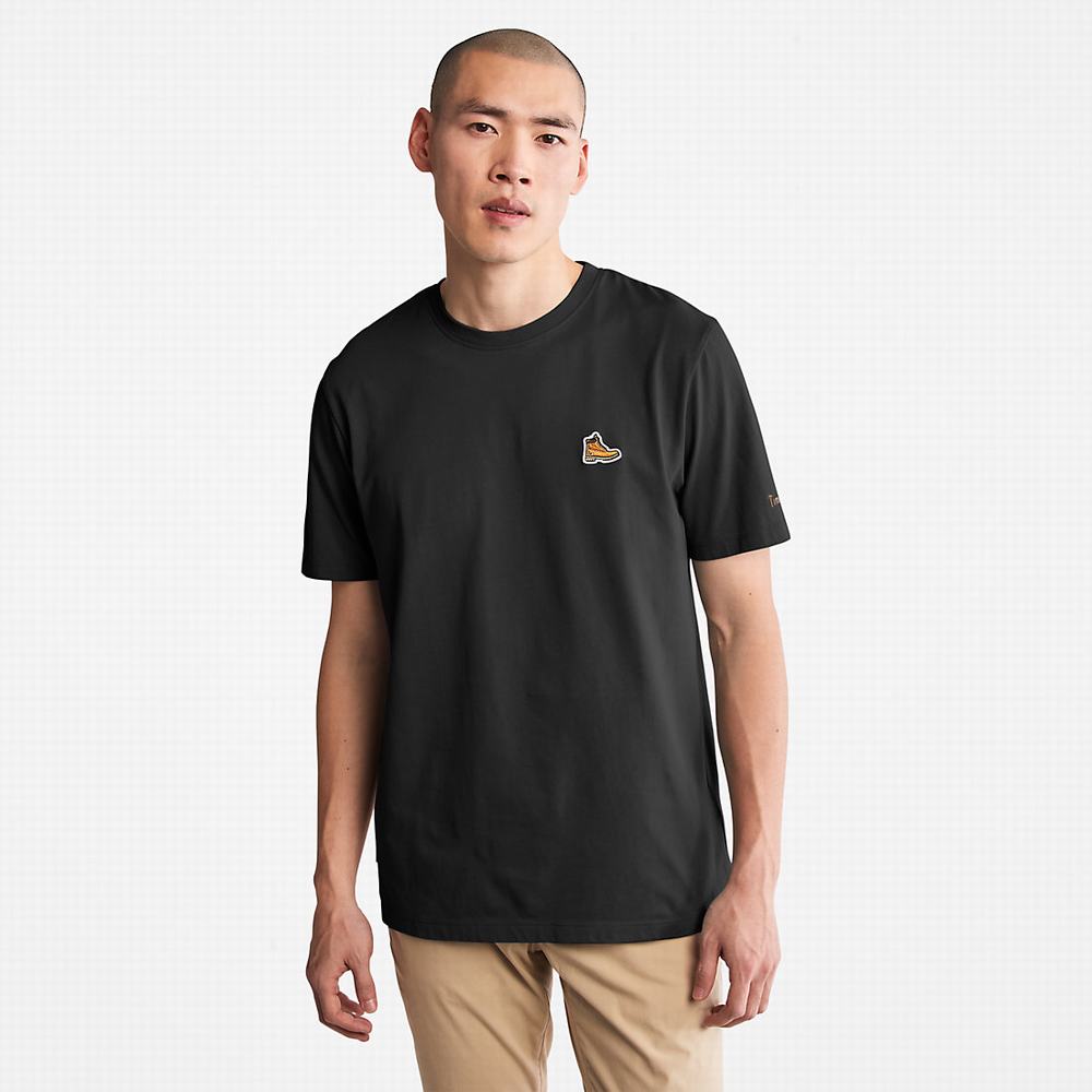 Pánské Tričko Timberland Boot Logo T-Shirt Černé | TI71683-925