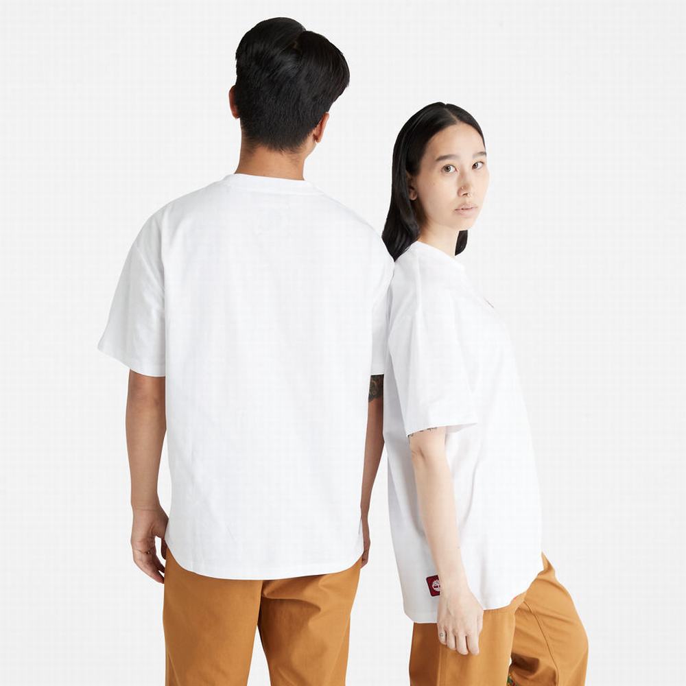 Pánské Tričko Timberland CLOT x Timberland® Krátké-sleeved T-Shirt Bílé | TI63971-871