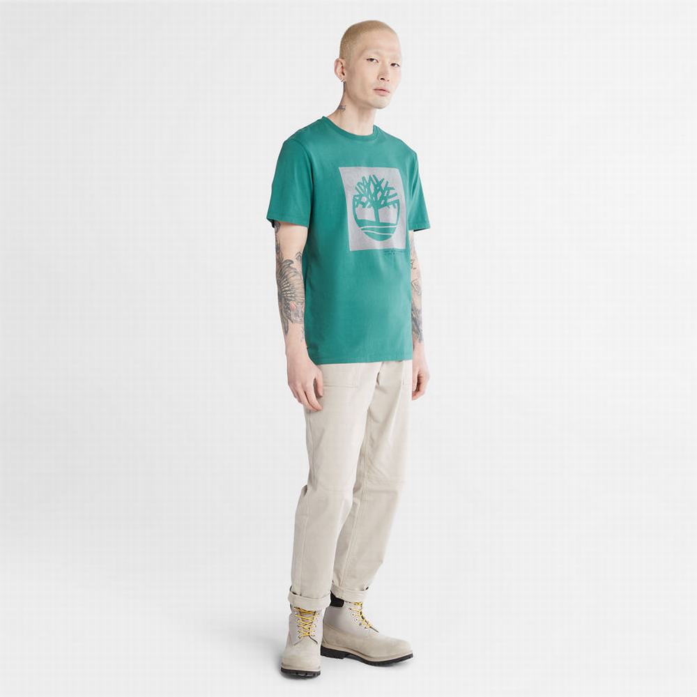 Pánské Tričko Timberland Dotted Tree-logo T-Shirt Zelene | TI38509-613