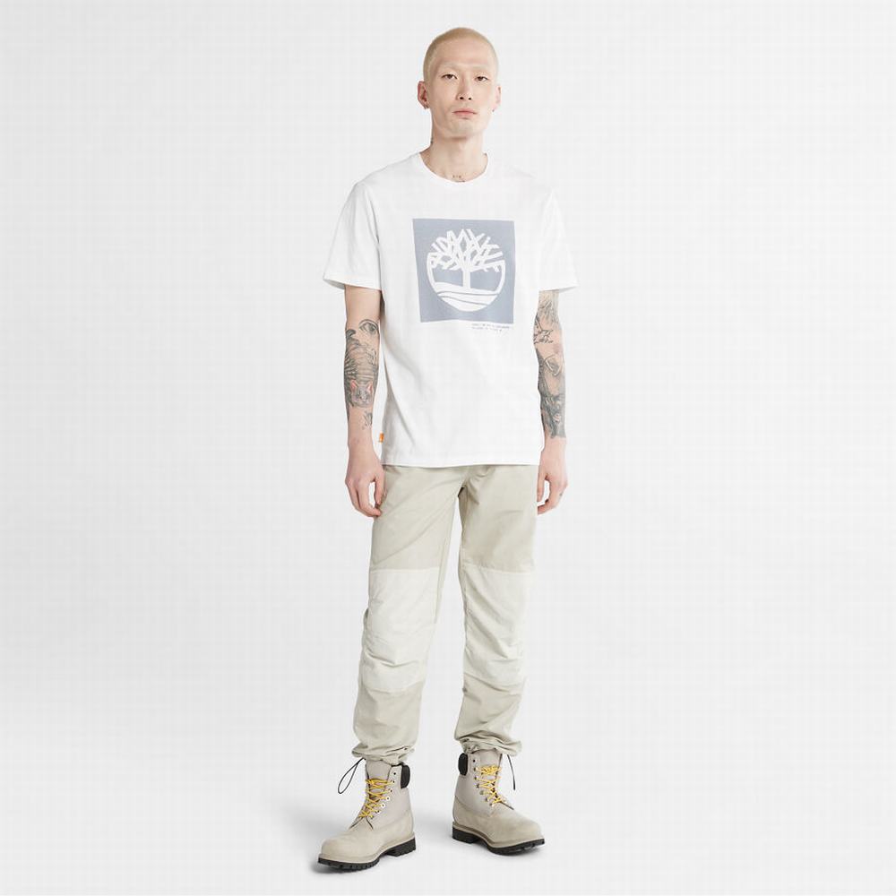 Pánské Tričko Timberland Dotted Tree-logo T-Shirt Bílé | TI96135-947