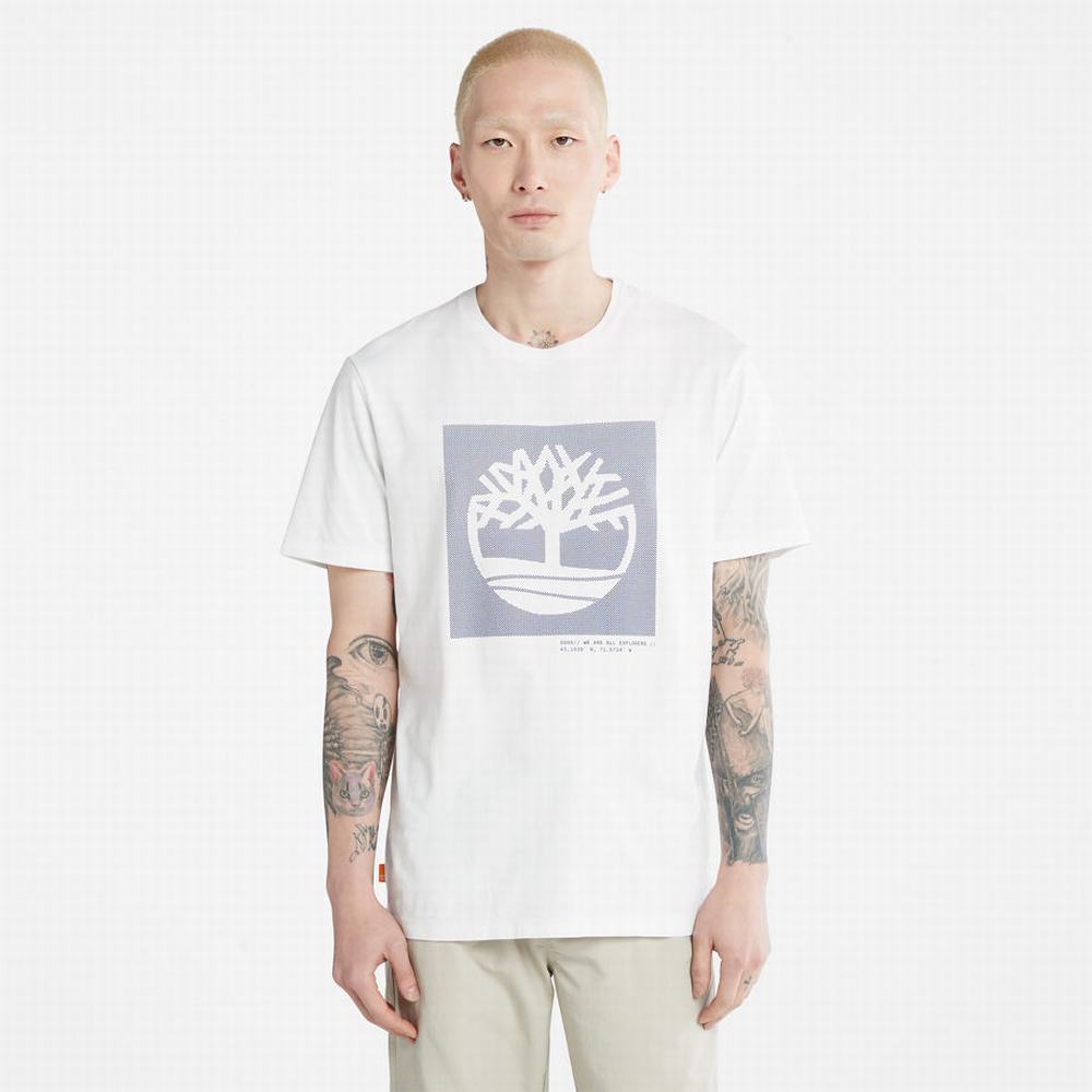 Pánské Tričko Timberland Dotted Tree-logo T-Shirt Bílé | TI96135-947