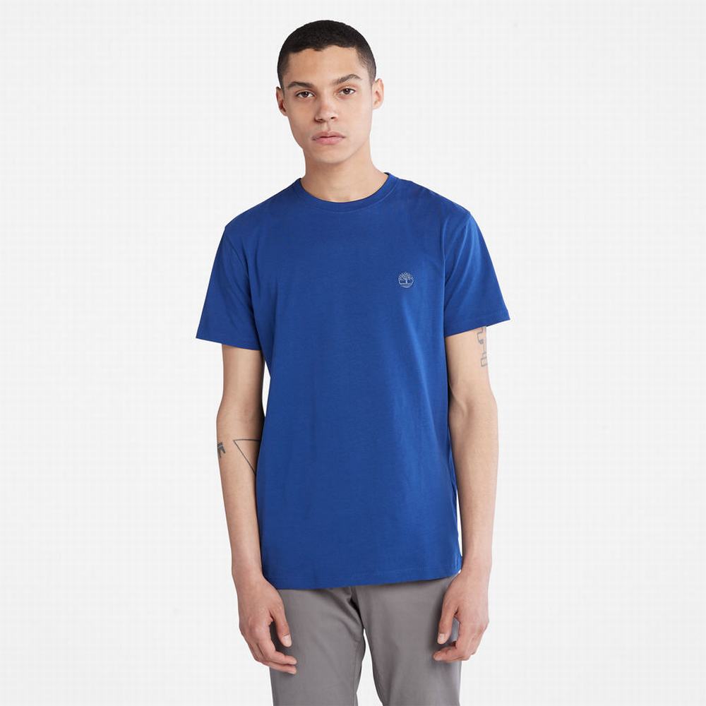 Pánské Tričko Timberland Dunstan River Crewneck T-Shirt Tmavě Blankyt | TI03982-528