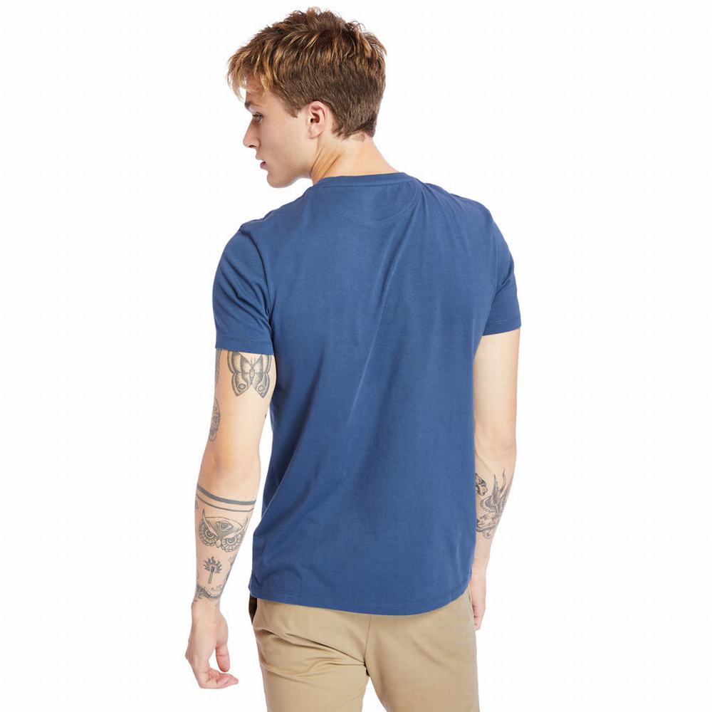 Pánské Tričko Timberland Dunstan River Crew Tee Tmavě Blankyt | TI07183-604