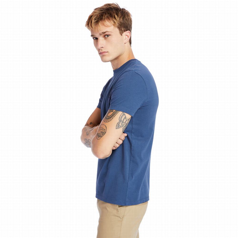 Pánské Tričko Timberland Dunstan River Crew Tee Tmavě Blankyt | TI07183-604