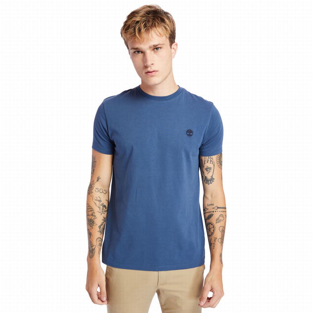 Pánské Tričko Timberland Dunstan River Crew Tee Tmavě Blankyt | TI07183-604