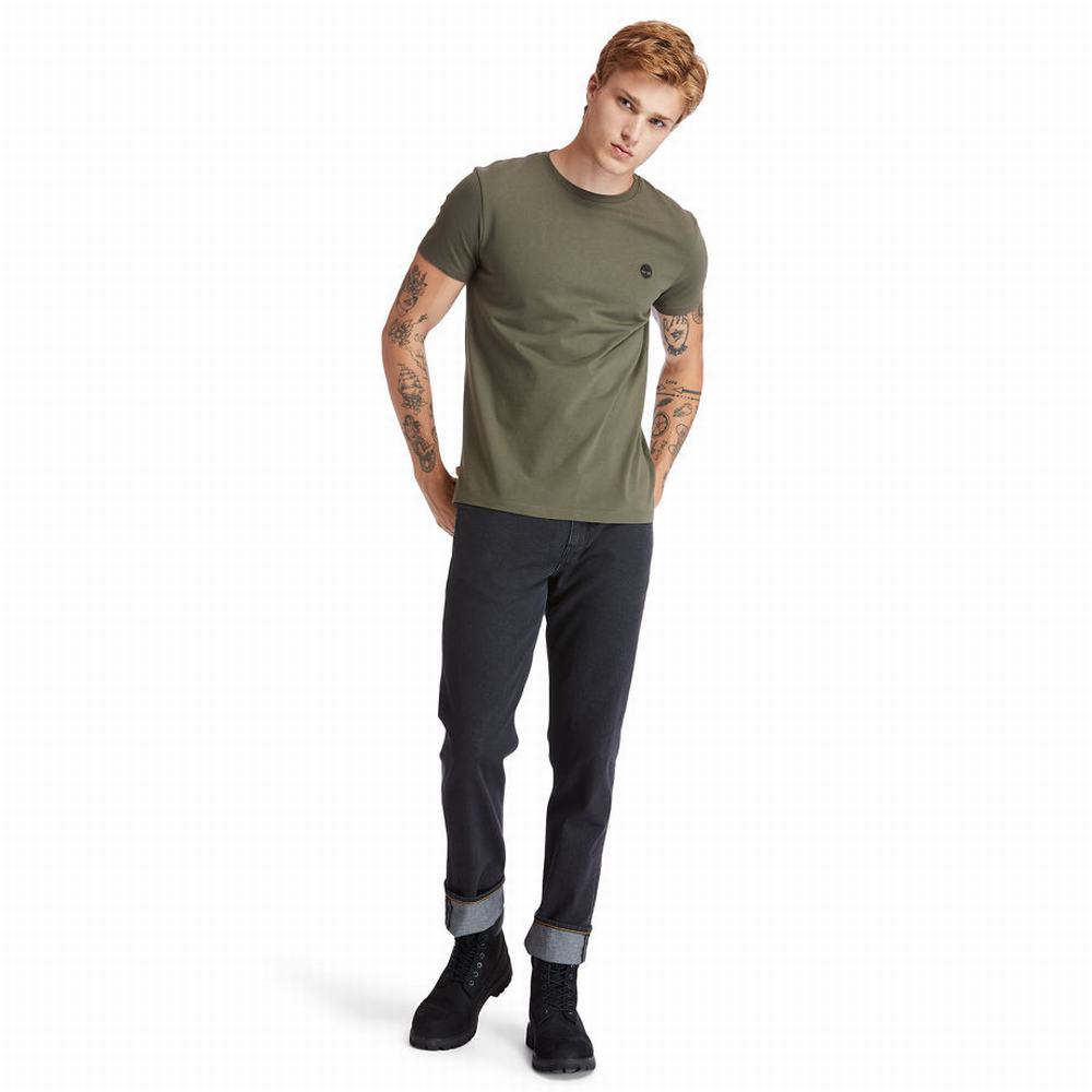 Pánské Tričko Timberland Dunstan River Crew Tee Tmavě Zelene | TI52063-734