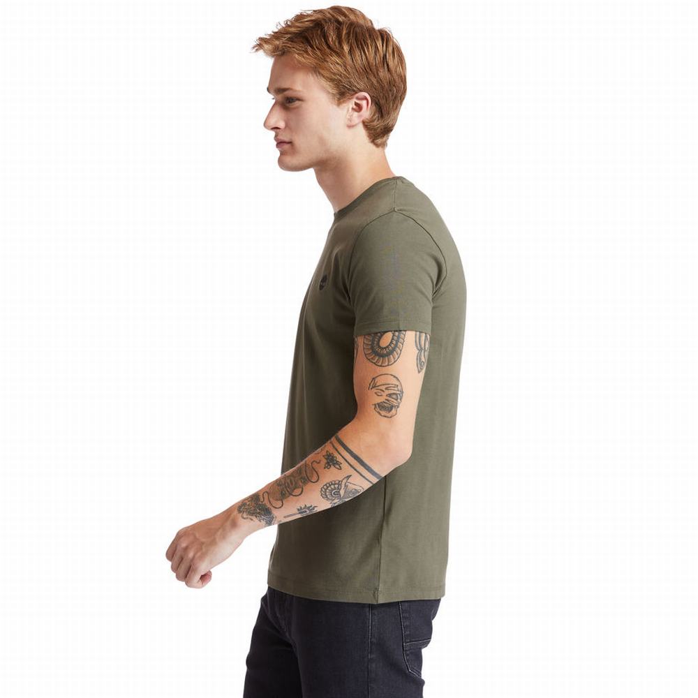 Pánské Tričko Timberland Dunstan River Crew Tee Tmavě Zelene | TI52063-734