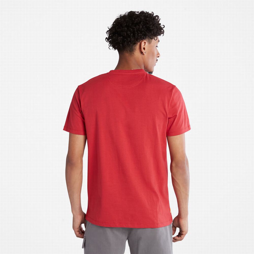 Pánské Tričko Timberland Dunstan River Crew T-Shirt Červené | TI82730-159