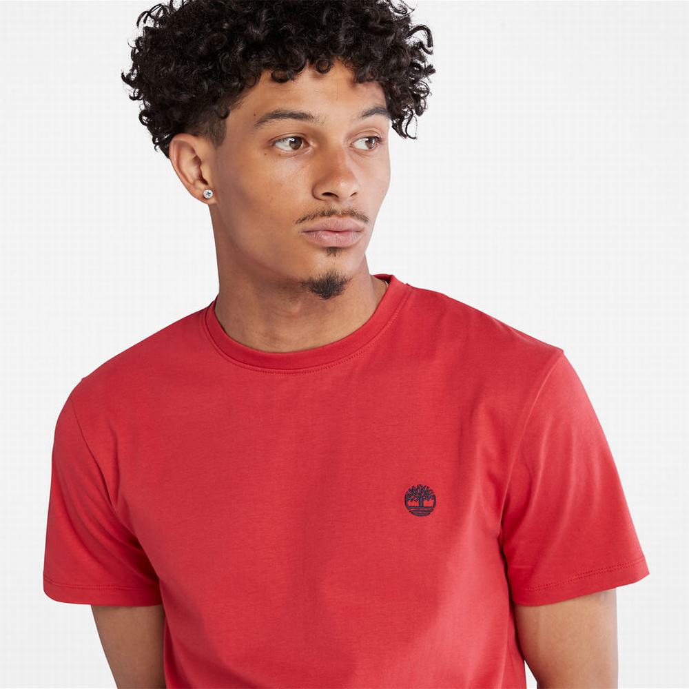 Pánské Tričko Timberland Dunstan River Crew T-Shirt Červené | TI82730-159