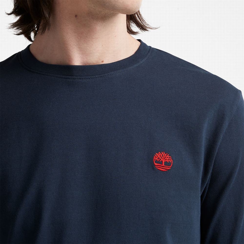 Pánské Tričko Timberland Dunstan River LS T-Shirt Tmavě Blankyt | TI01238-794