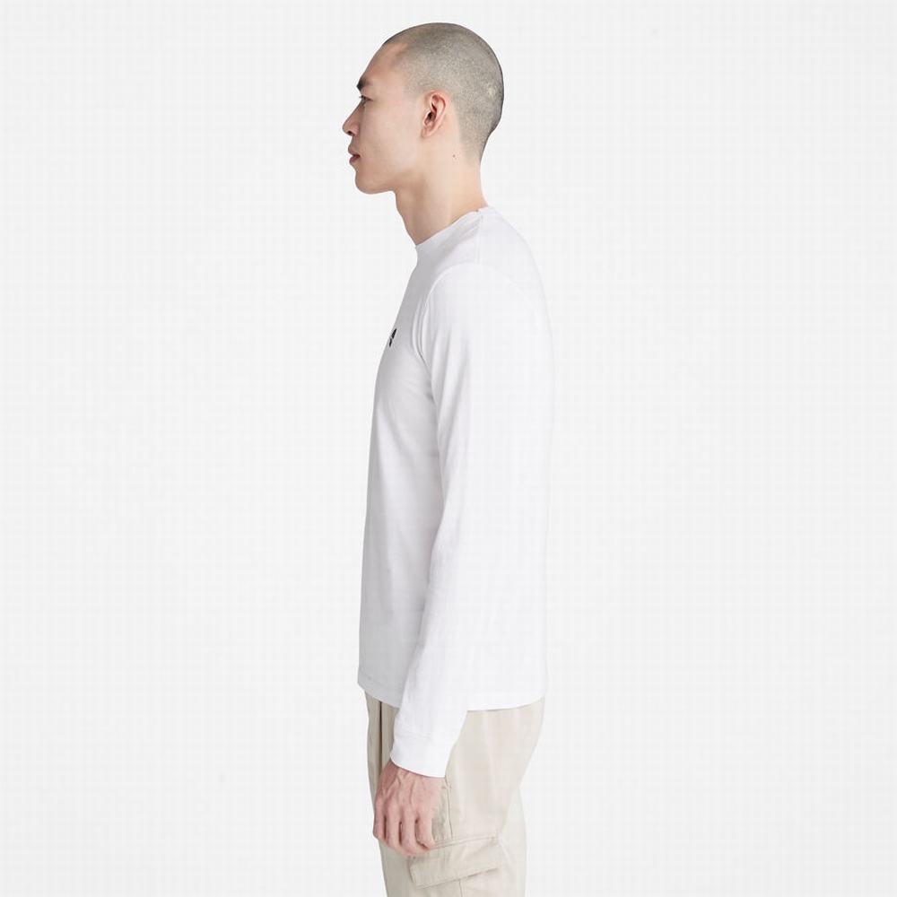 Pánské Tričko Timberland Dunstan River LS T-Shirt Bílé | TI06831-316