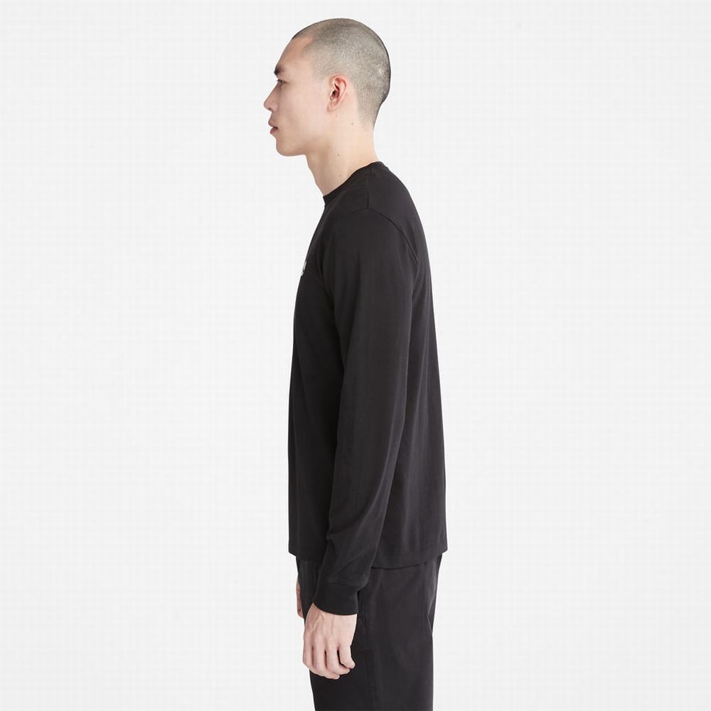 Pánské Tričko Timberland Dunstan River LS T-Shirt Černé | TI15936-139