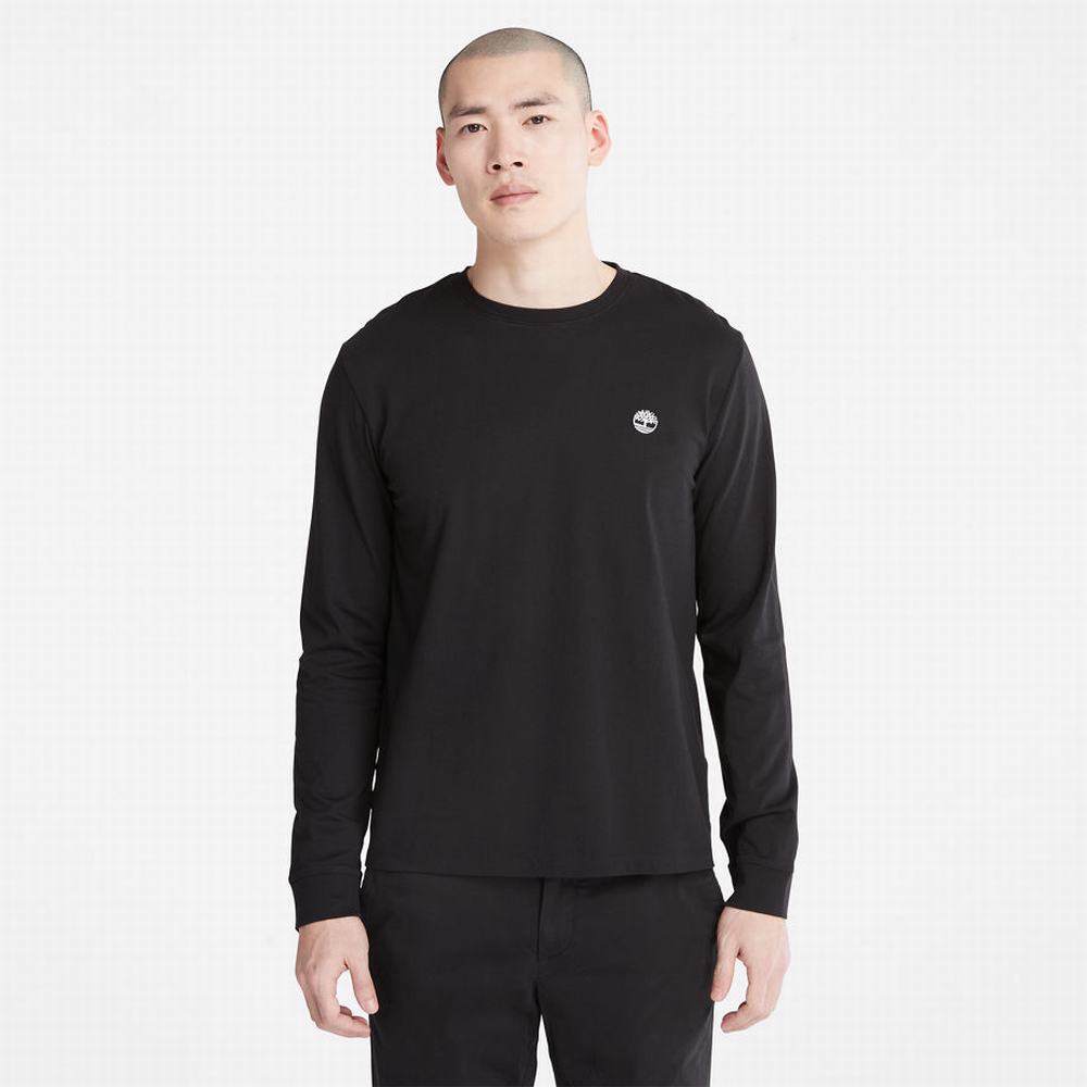 Pánské Tričko Timberland Dunstan River LS T-Shirt Černé | TI15936-139