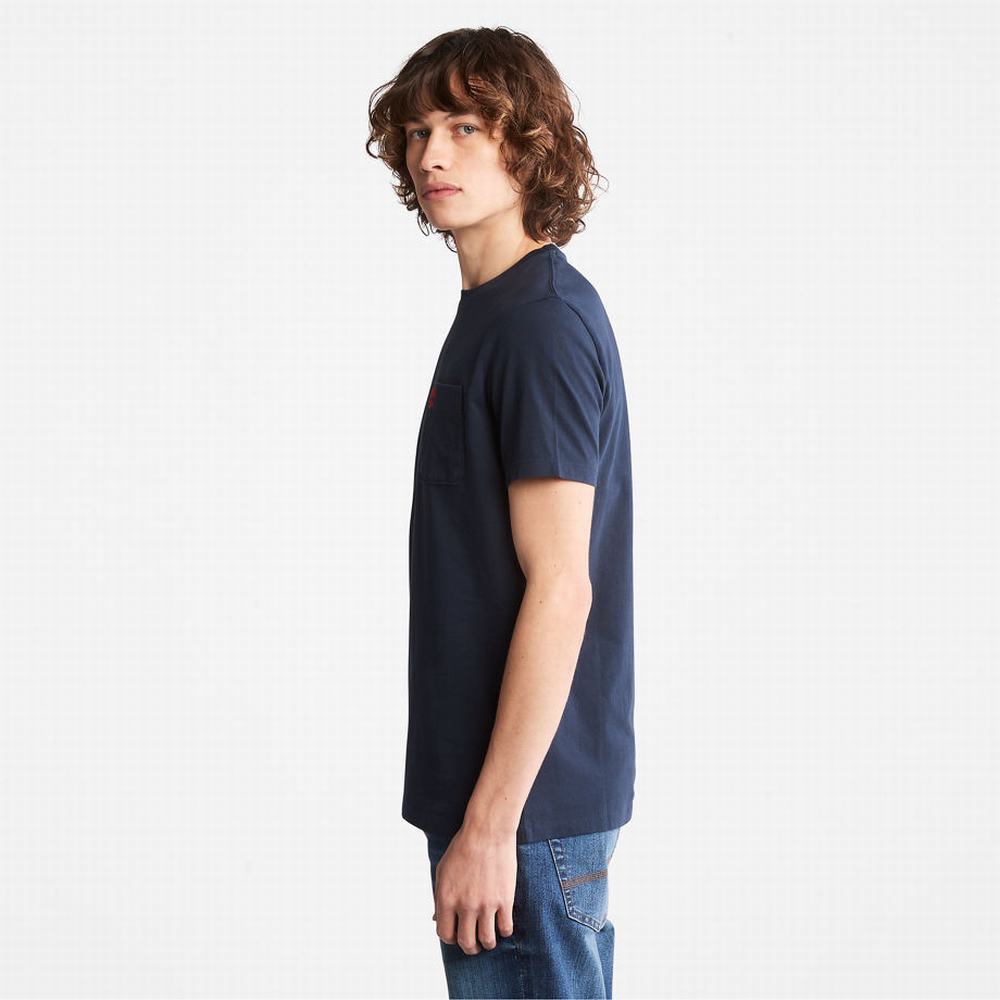 Pánské Tričko Timberland Dunstan River Pocket T-Shirt Tmavě Blankyt | TI23197-075