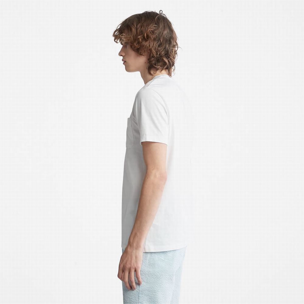 Pánské Tričko Timberland Dunstan River Pocket T-Shirt Bílé | TI24635-389