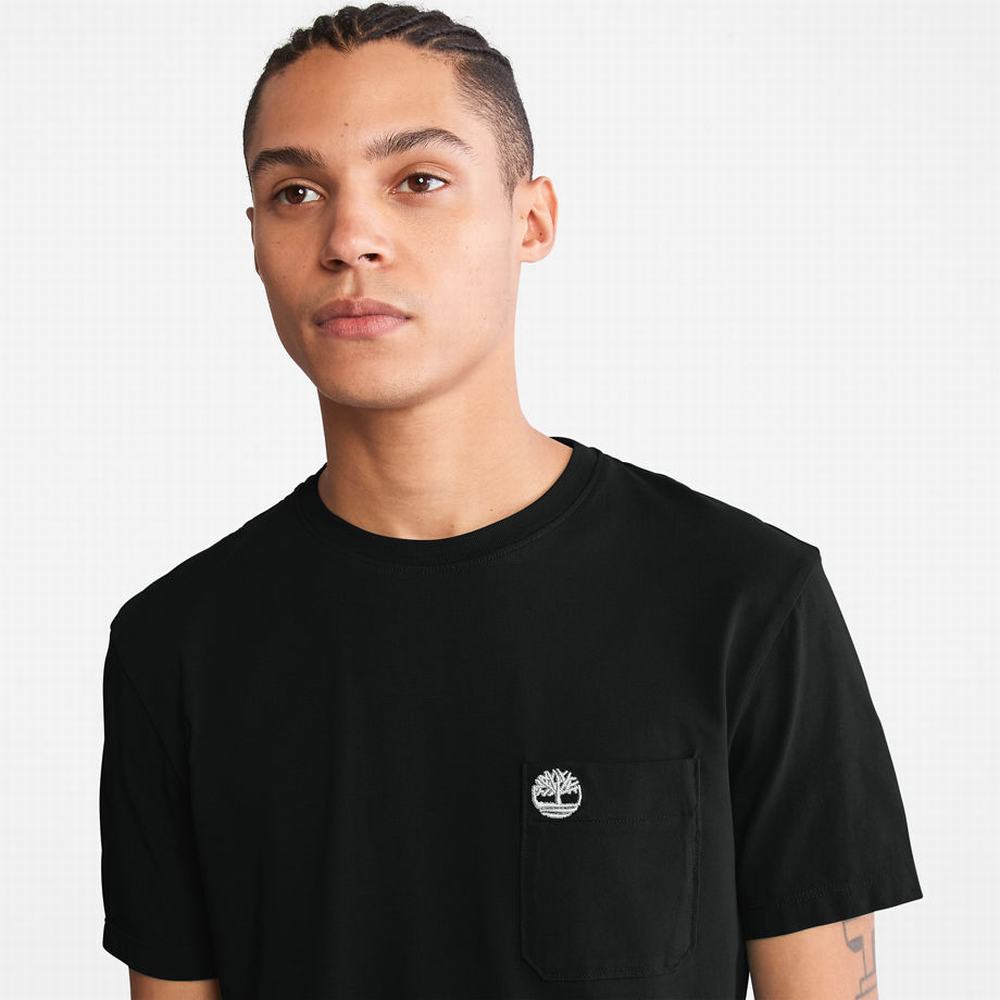Pánské Tričko Timberland Dunstan River Pocket T-Shirt Černé | TI34927-208