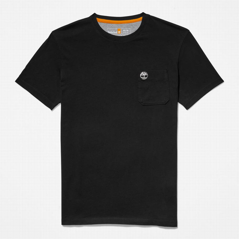 Pánské Tričko Timberland Dunstan River Pocket T-Shirt Černé | TI34927-208
