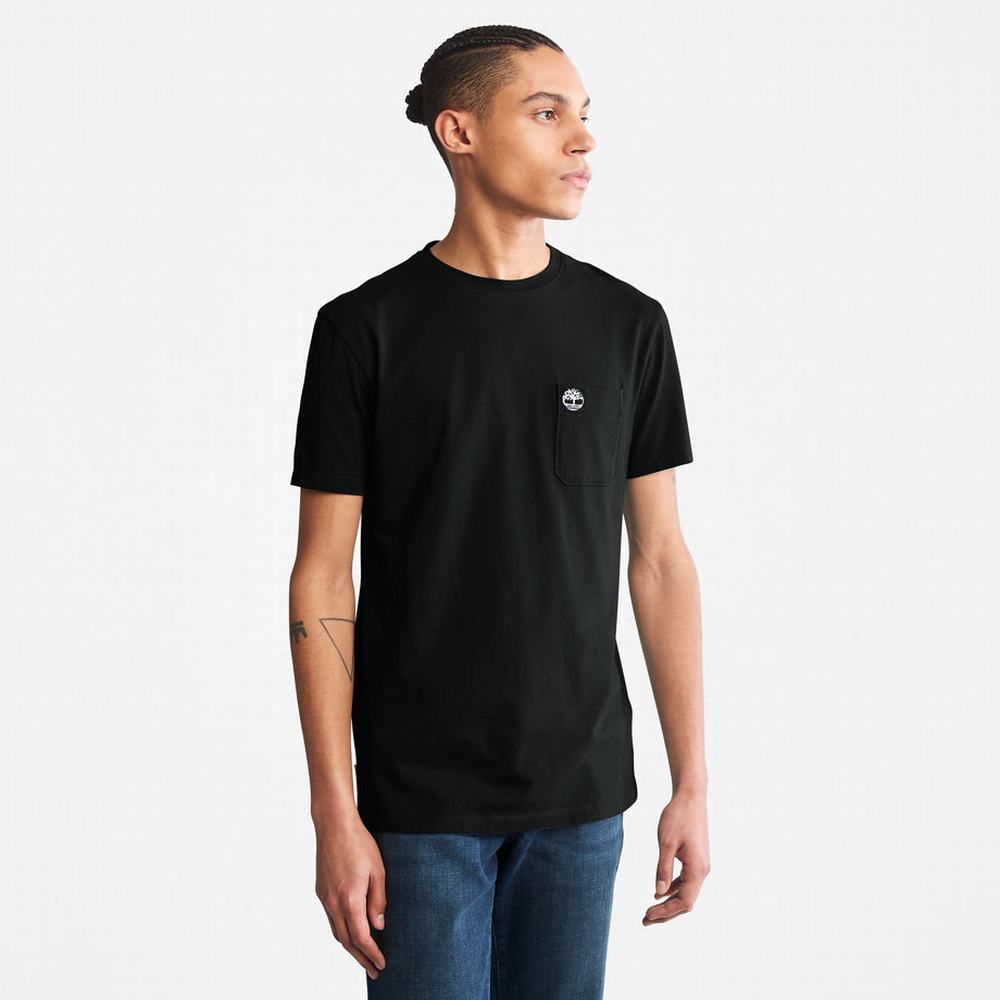 Pánské Tričko Timberland Dunstan River Pocket T-Shirt Černé | TI34927-208