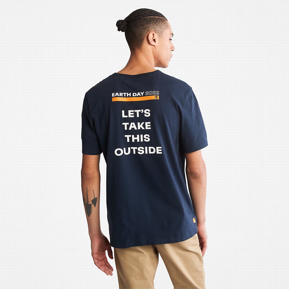 Pánské Tričko Timberland Earth Day EK+ T-Shirt Tmavě Blankyt | TI18295-198