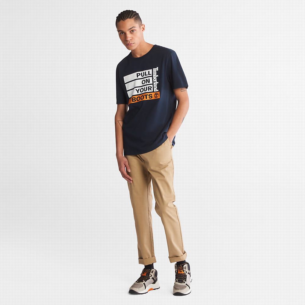 Pánské Tričko Timberland Earth Day EK+ T-Shirt Tmavě Blankyt | TI18295-198