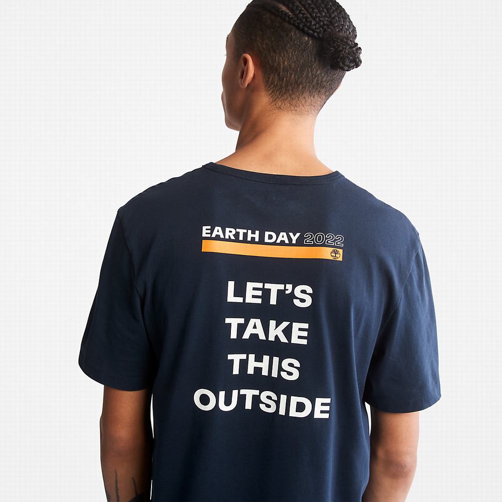 Pánské Tričko Timberland Earth Day EK+ T-Shirt Tmavě Blankyt | TI18295-198