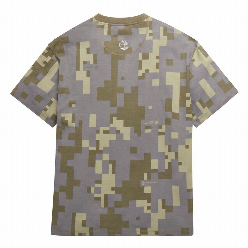 Pánské Tričko Timberland Earthkeepers® by Raeburn All Gender Print Pocket T-Shirt Zelene Maskáčové | TI43762-678
