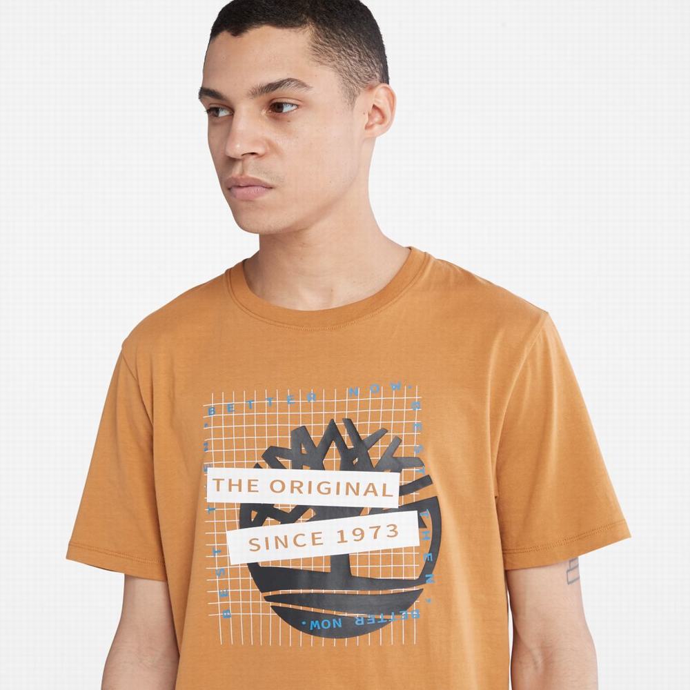 Pánské Tričko Timberland Front-Graphic T-Shirt Hnědé | TI51083-829