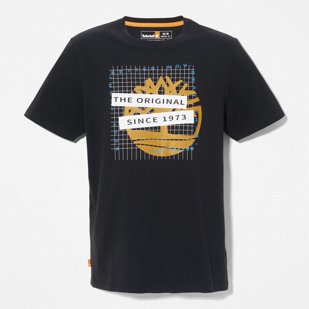 Pánské Tričko Timberland Front-Graphic T-Shirt Černé | TI91745-675
