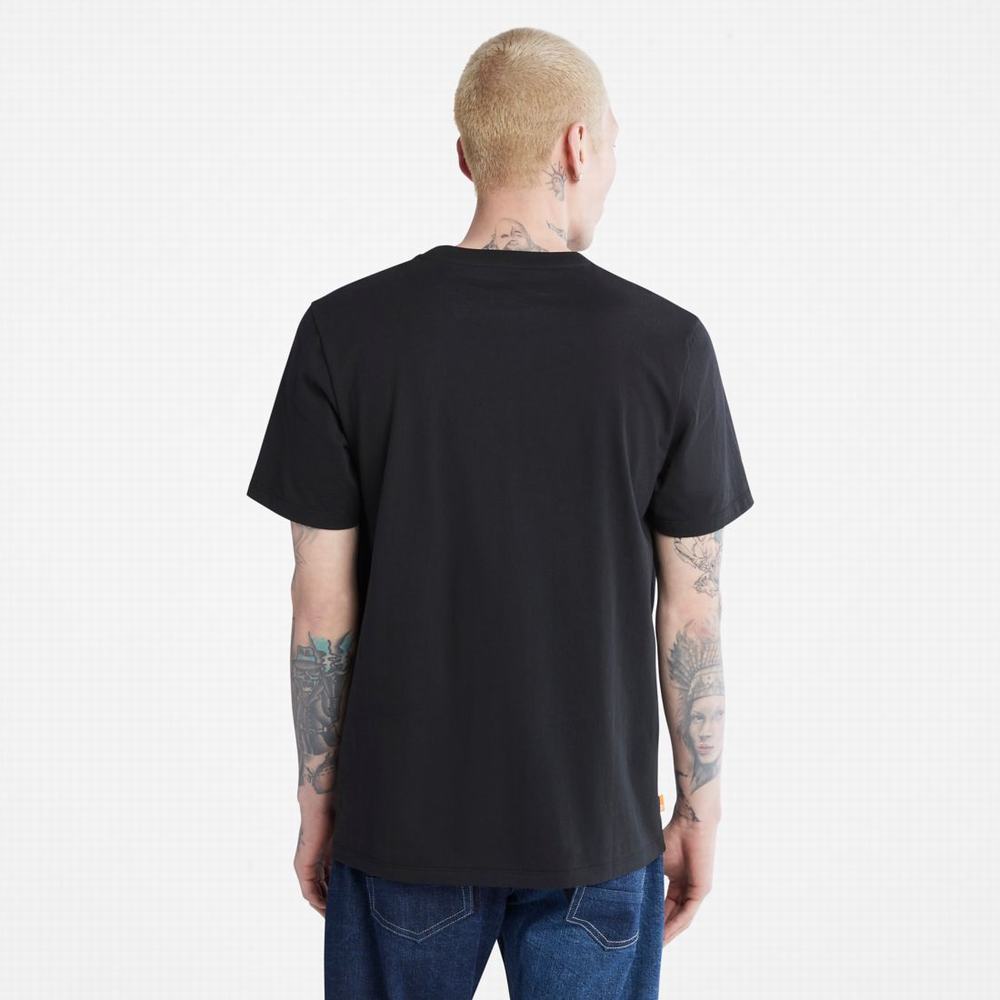 Pánské Tričko Timberland Front-Graphic T-Shirt Černé | TI91745-675