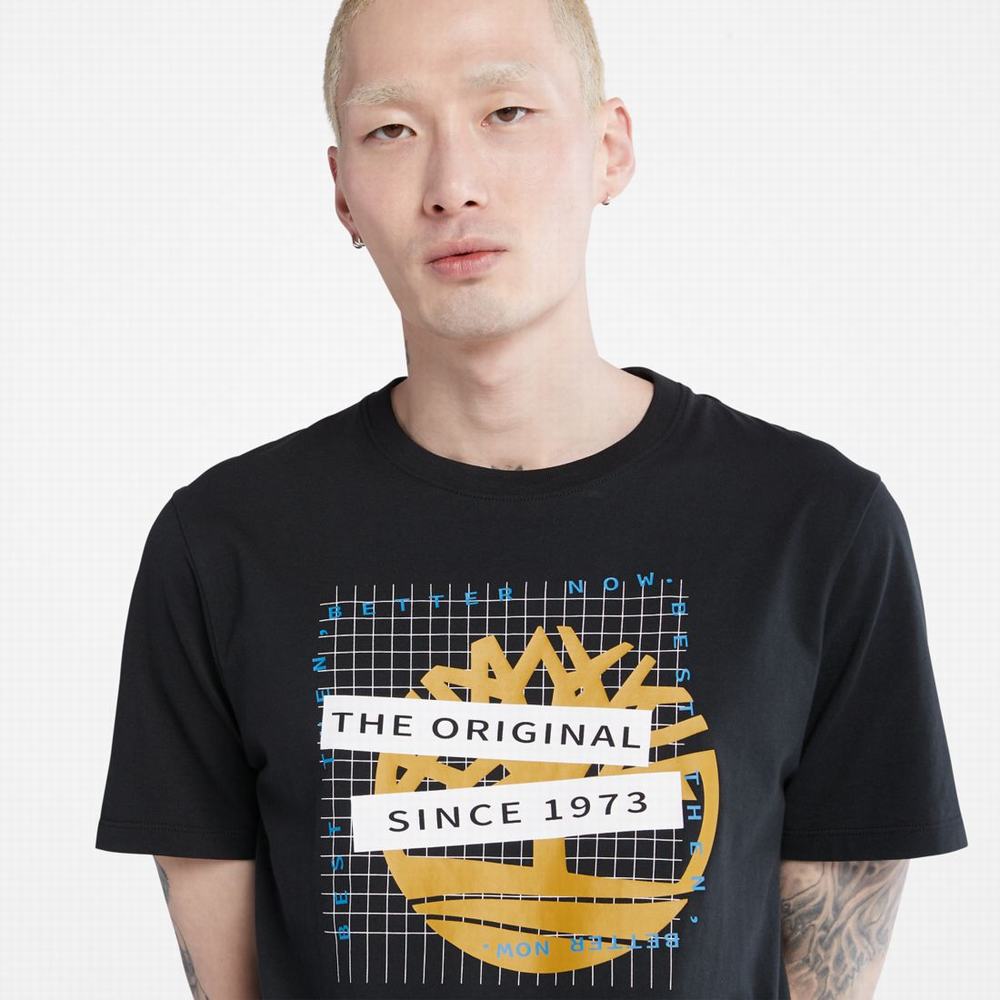 Pánské Tričko Timberland Front-Graphic T-Shirt Černé | TI91745-675