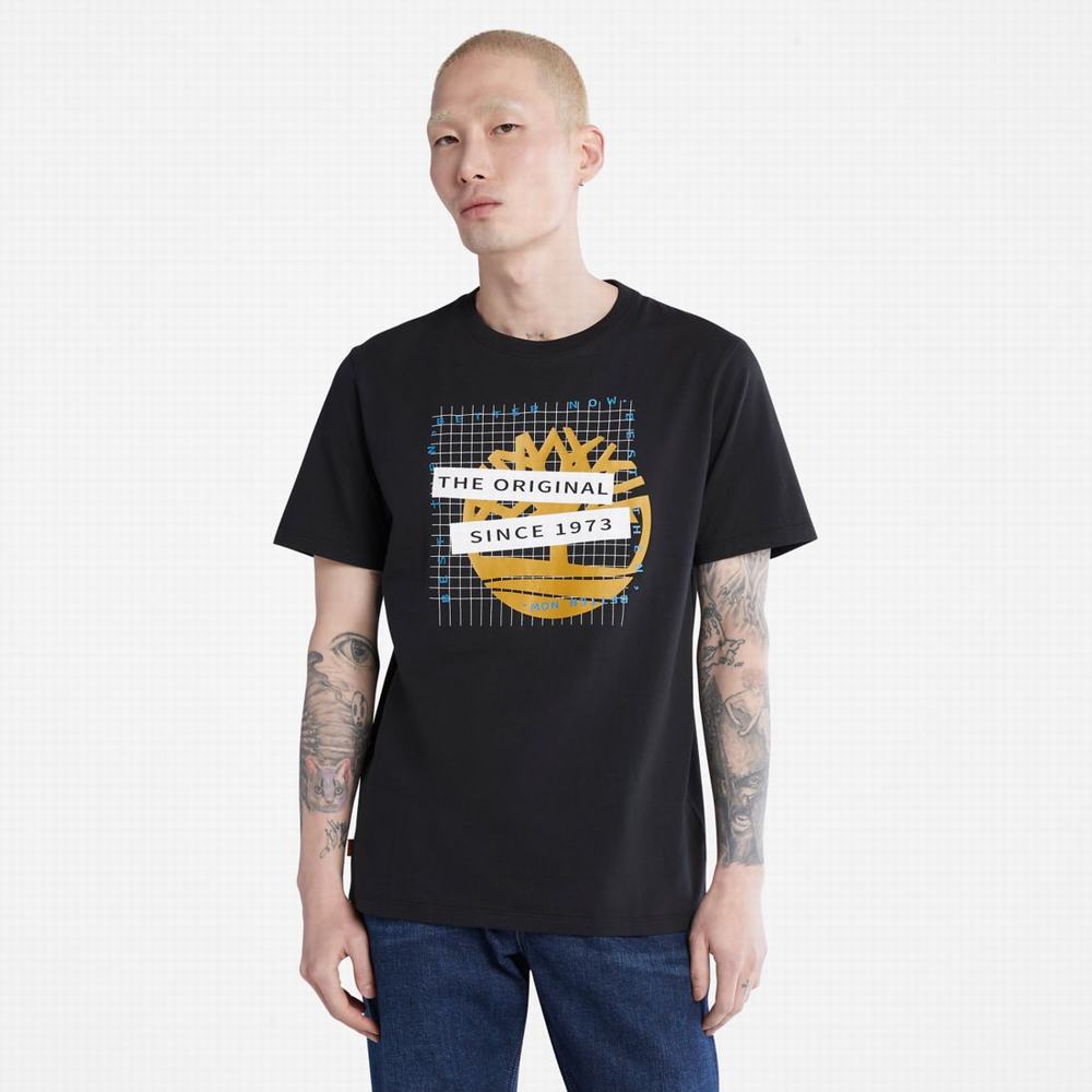 Pánské Tričko Timberland Front-Graphic T-Shirt Černé | TI91745-675