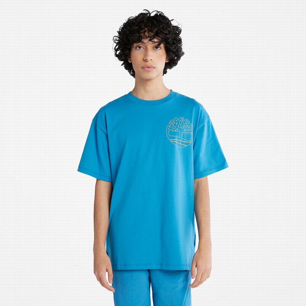 Pánské Tričko Timberland Graphic-Logo T-Shirt Světle Blankyt | TI64231-417
