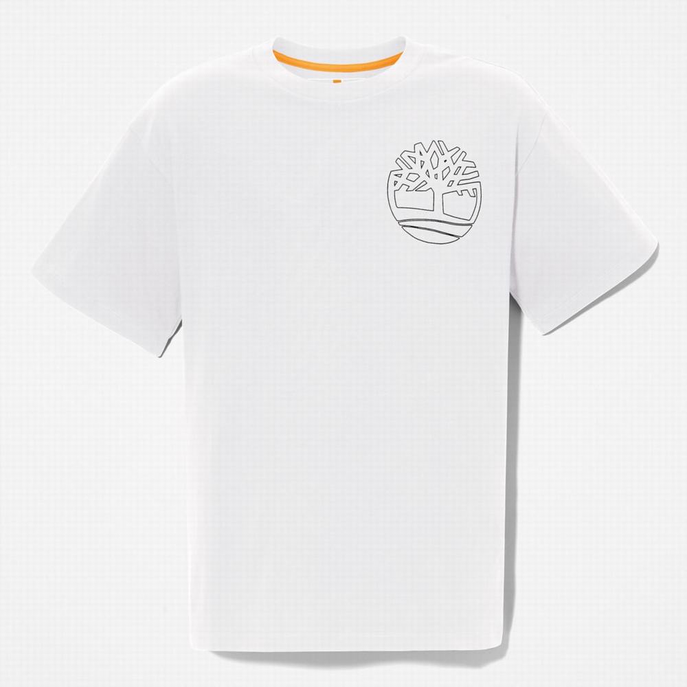Pánské Tričko Timberland Graphic-Logo T-Shirt Bílé | TI68439-792