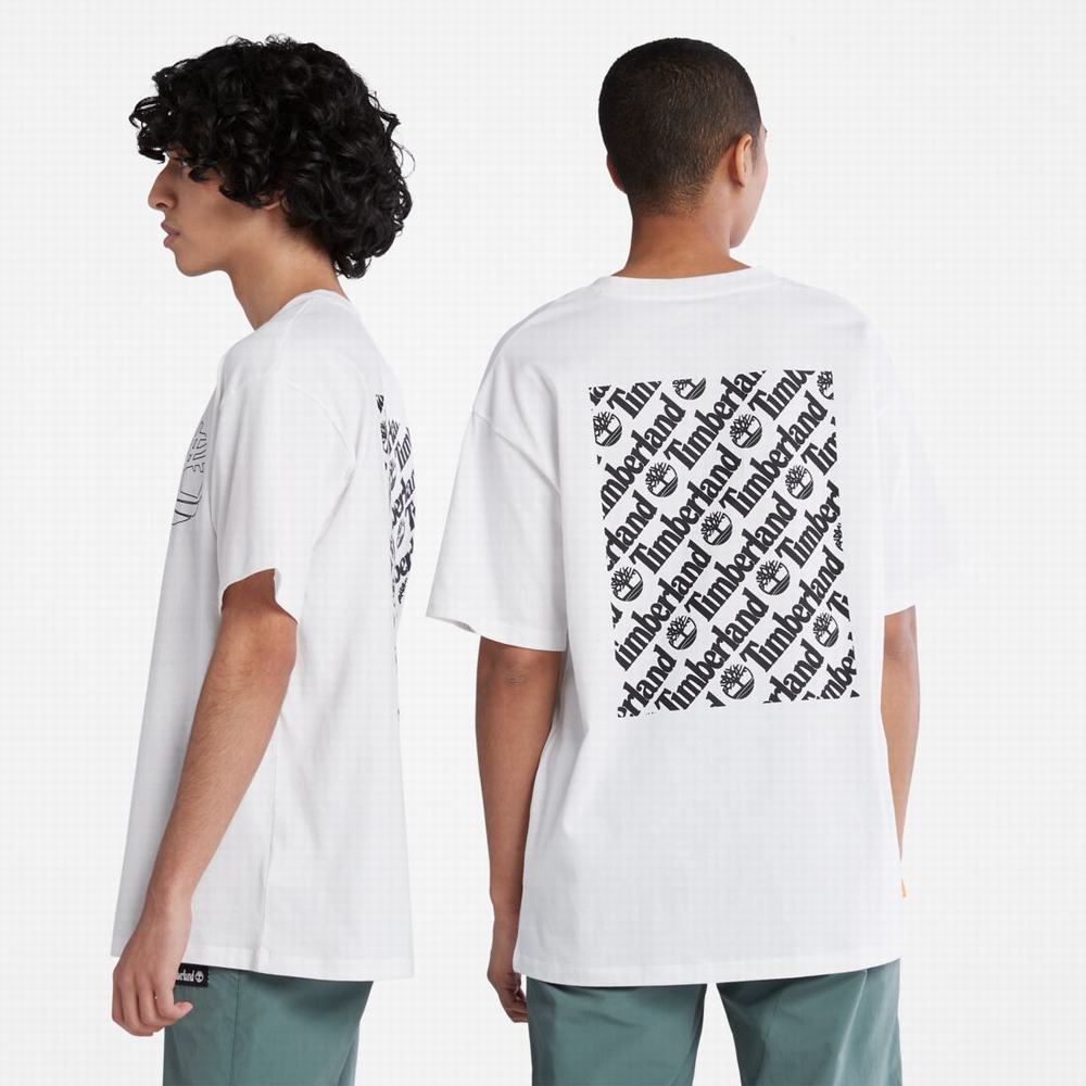 Pánské Tričko Timberland Graphic-Logo T-Shirt Bílé | TI68439-792