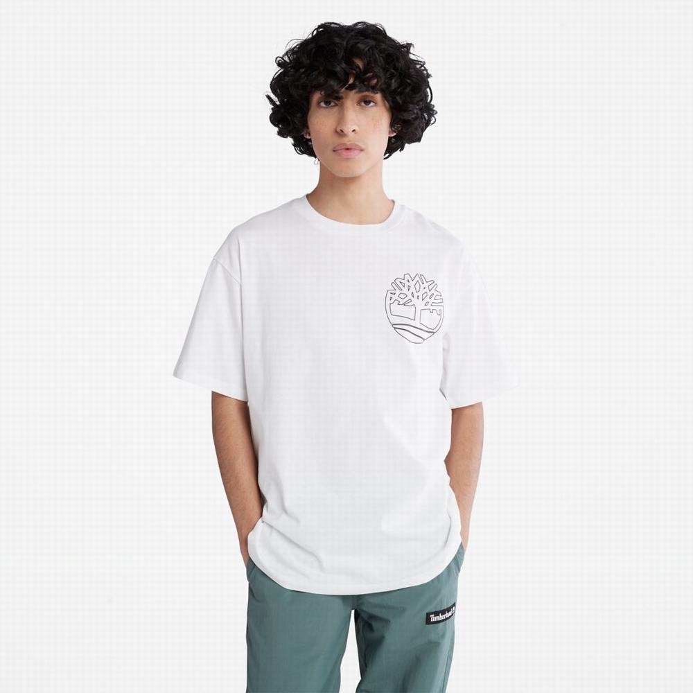 Pánské Tričko Timberland Graphic-Logo T-Shirt Bílé | TI68439-792