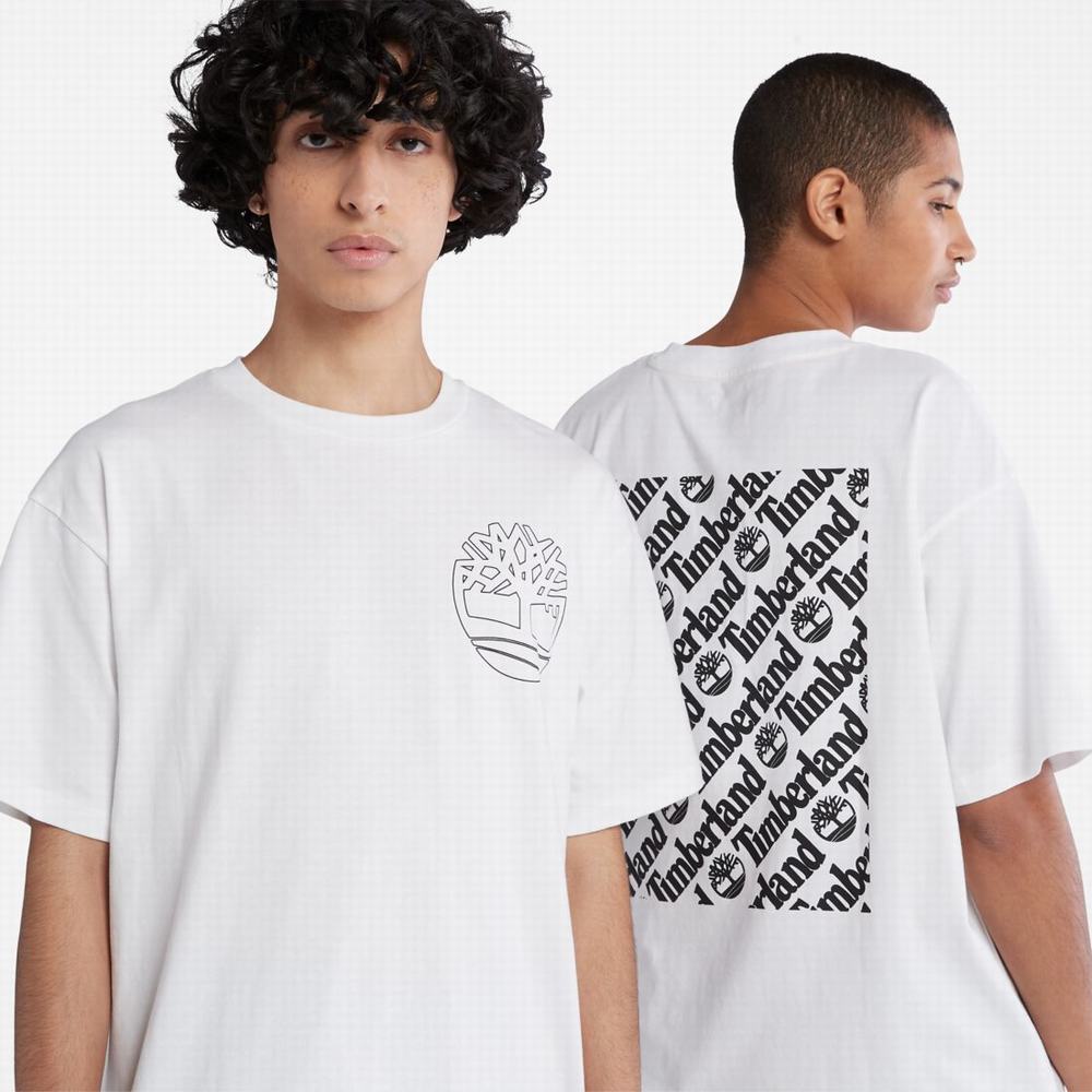 Pánské Tričko Timberland Graphic-Logo T-Shirt Bílé | TI68439-792