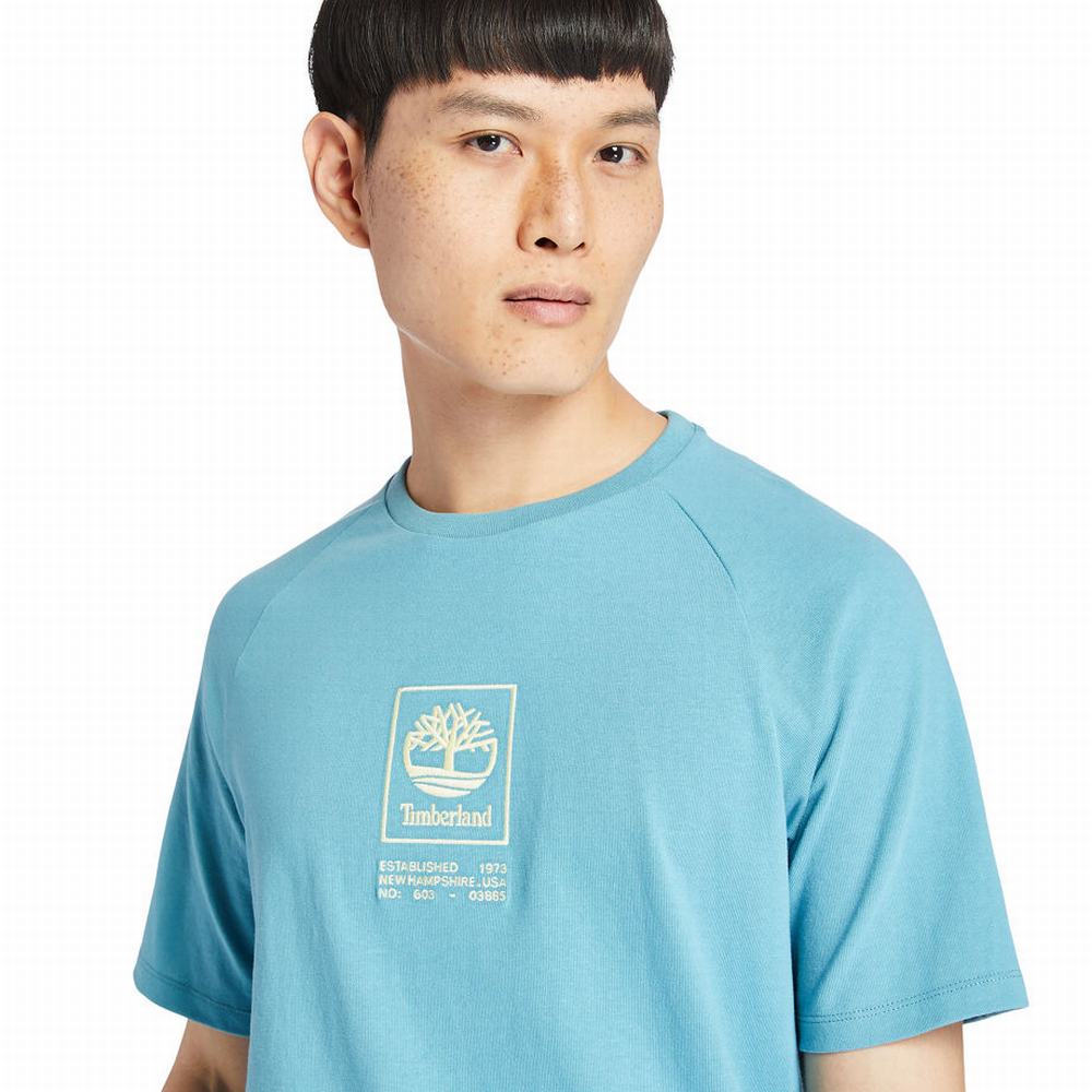 Pánské Tričko Timberland Heavyweight Logo T-Shirt Blankyt | TI19207-743