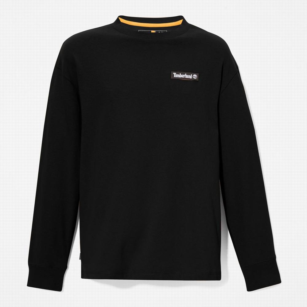 Pánské Tričko Timberland Heavyweight Long-Sleeve T-Shirt Černé | TI07643-709